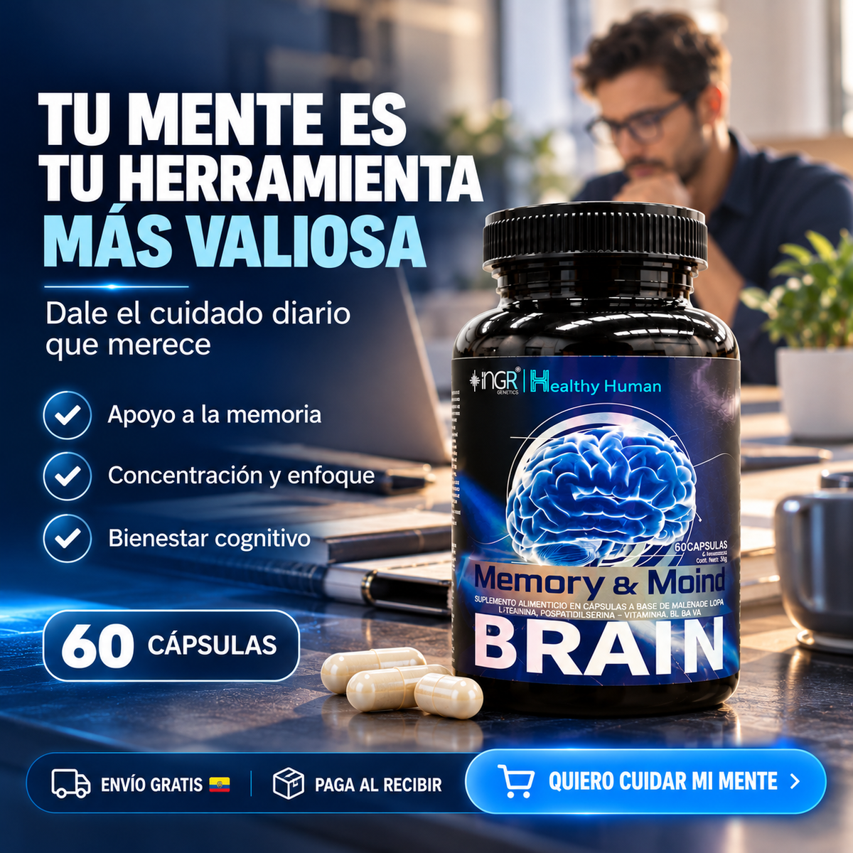 Memory & Mind Brain — Memoria clara, concentración total