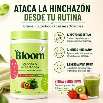 Bloom Strawberry Kiwi — energía y digestión en cada sorbo