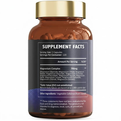 Magnesium Complex— 12 formas de magnesio en uno, 700mg por dosis