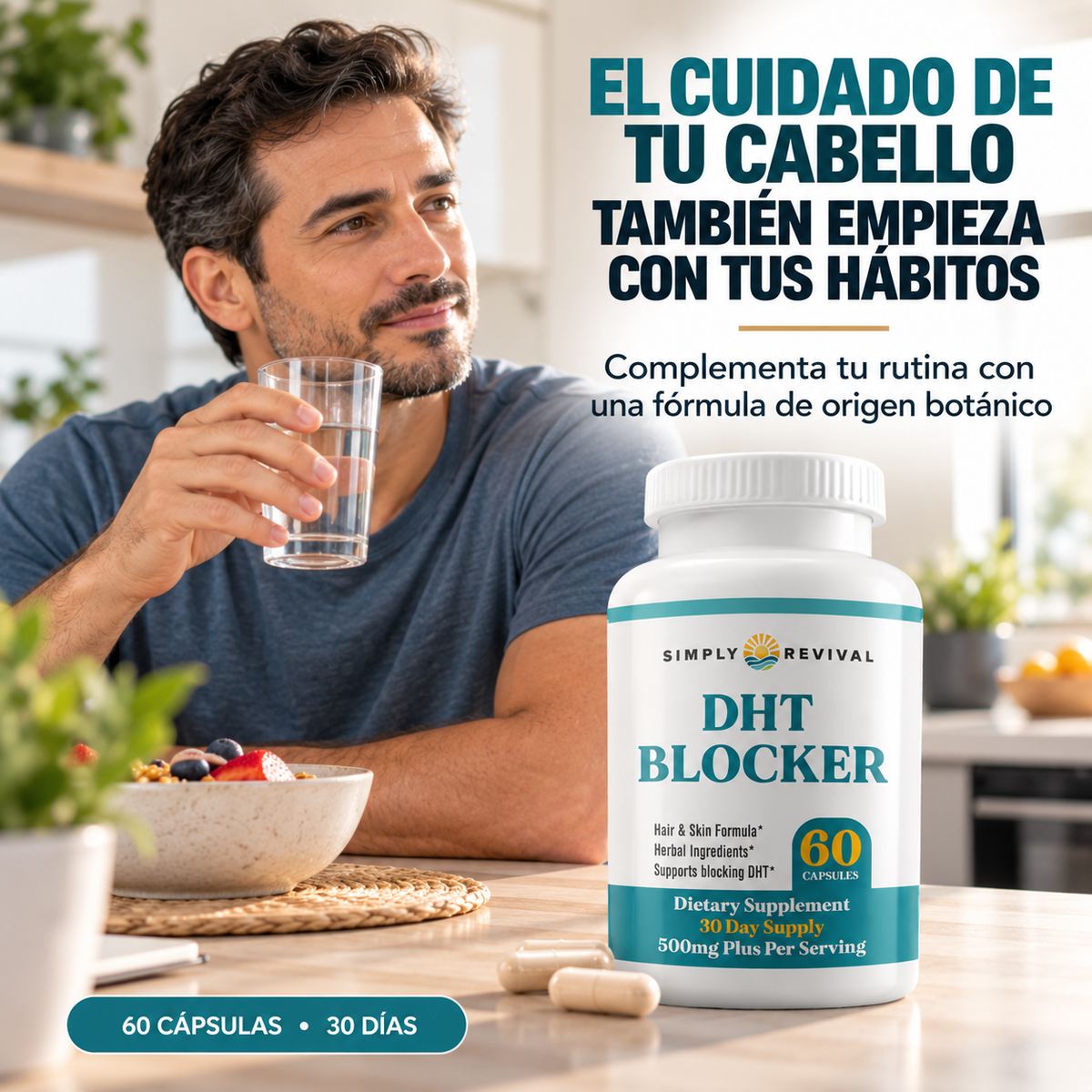 DHT Blocker — Caída de cabello detenida