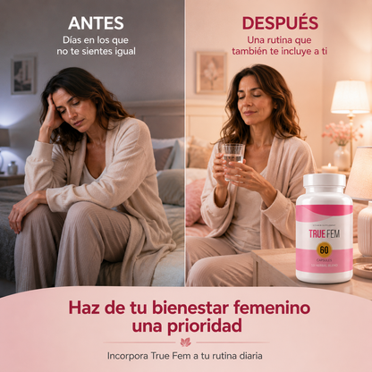 True Fem — Equilibrio hormonal femenino natural, 60 cápsulas