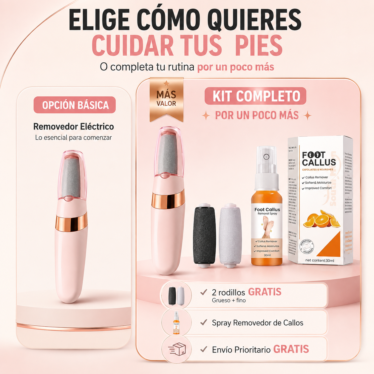 Removedor Eléctrico de Callos Profesional — Pies suaves en minutos, sin salir de casa