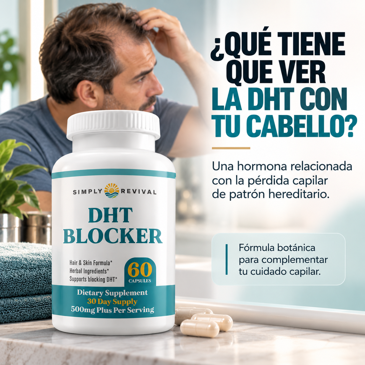 DHT Blocker — Caída de cabello detenida
